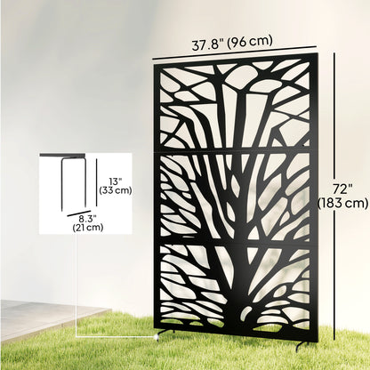 Paravent extérieur métal 183 x 97 cm autoportant