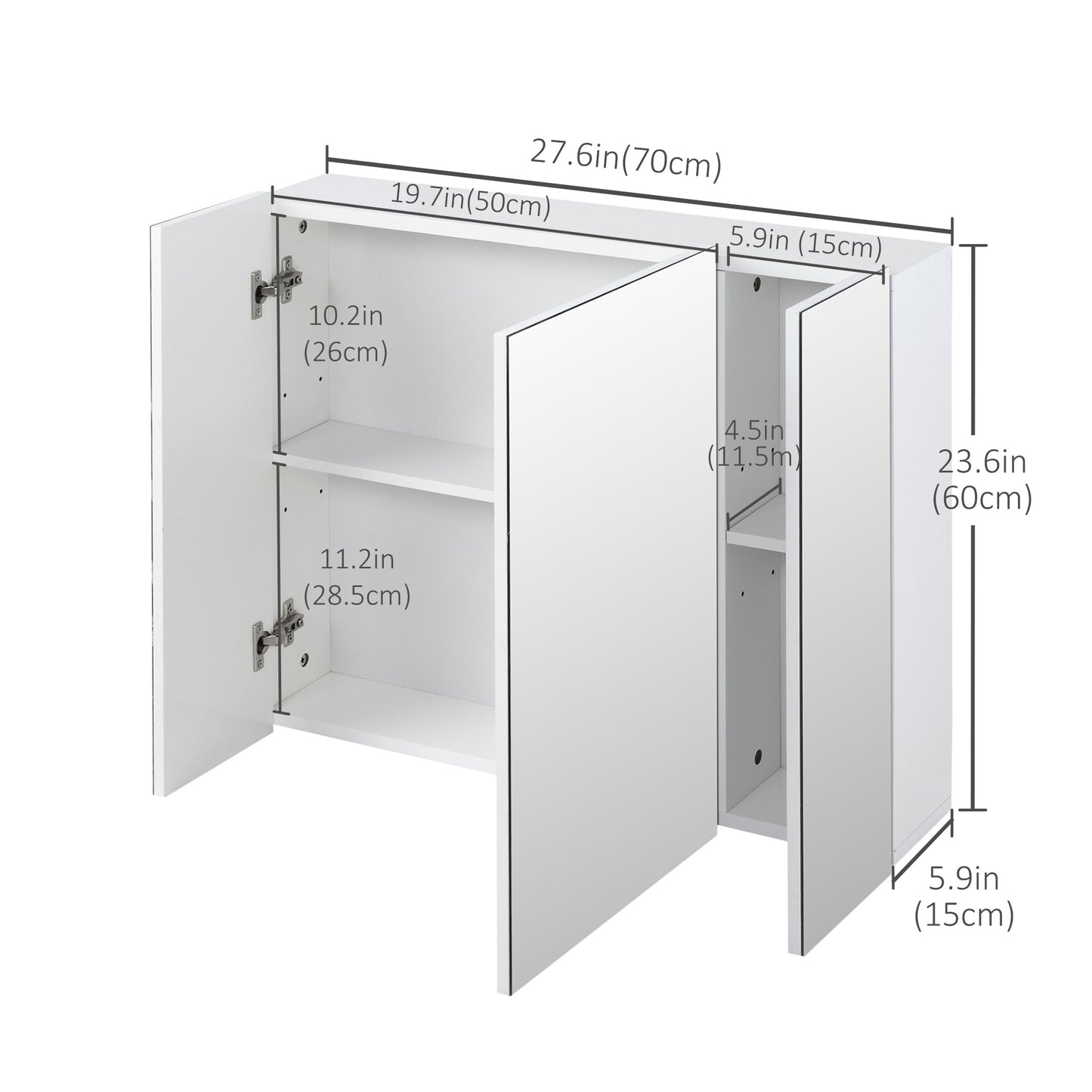 Armoire pharmacie murale miroir 71 x 61 cm