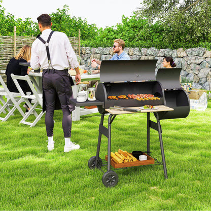 BBQ au charbon avec fumoir offset portable 124cm