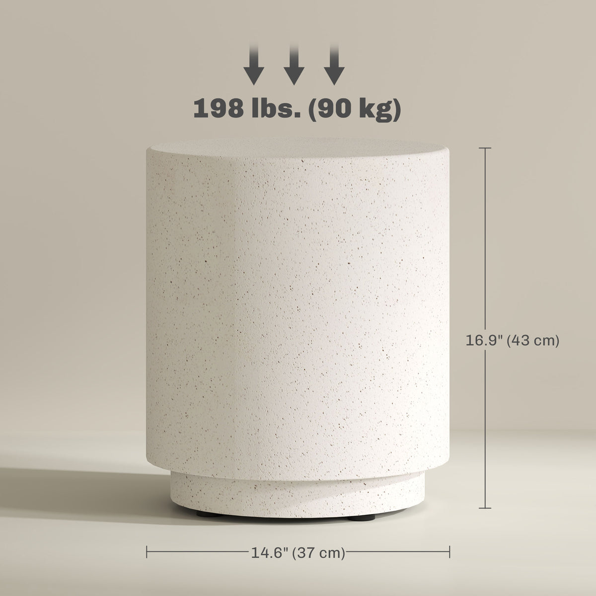 Table d'appoint ronde effet terrazzo
