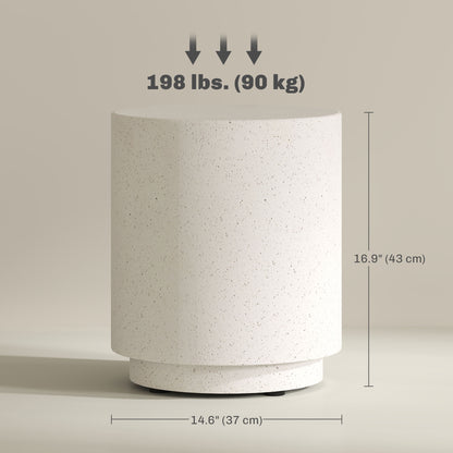Table d'appoint ronde effet terrazzo