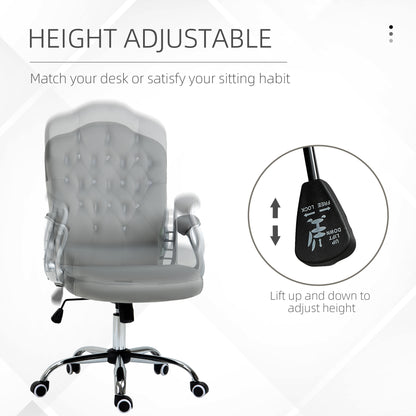 Chaise de bureau velours capitonnée réglable pivotante