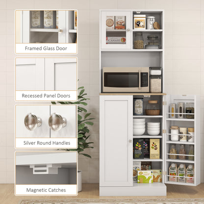 Armoire de cuisine garde-manger avec portes en verre