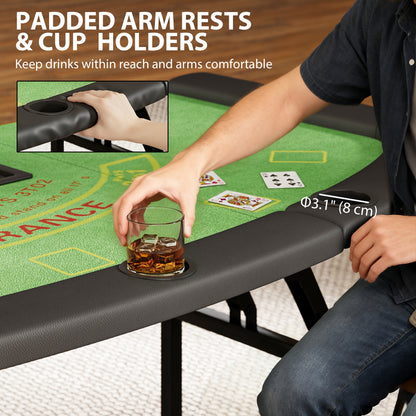 Table de poker pliable demi-lune 8 joueurs
