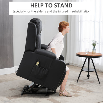 Fauteuil releveur électrique inclinable en cuir synthétique