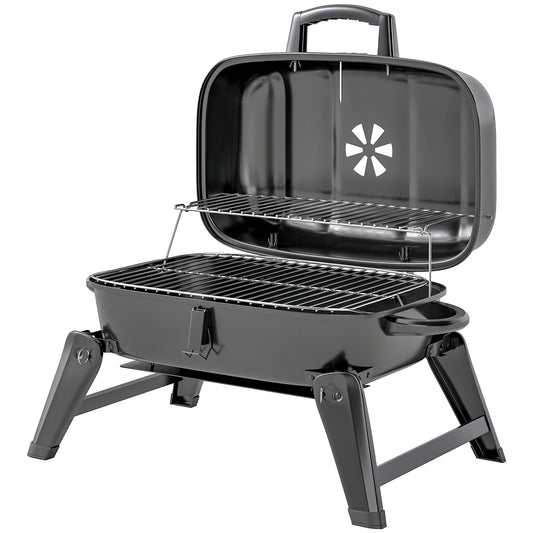 BBQ au charbon pliable avec grille de réchauffage