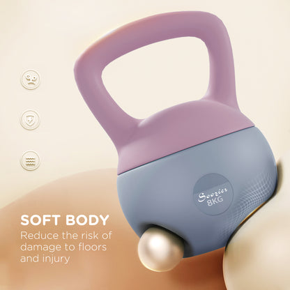 Kettlebell souple 8 kg poignée antidérapante — violet