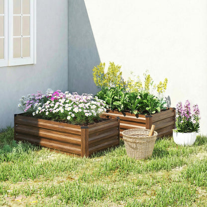 Bacs surélevés galvanisés ensemble de 2 pour jardin