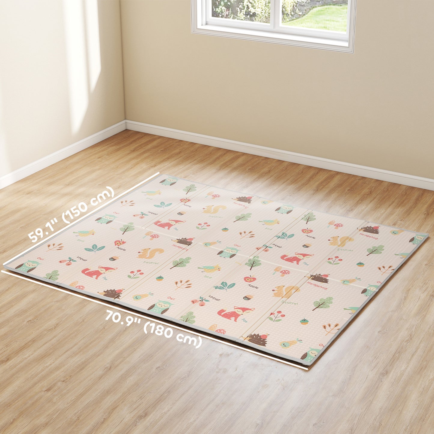 Tapis de jeu bébé double face pliable en mousse XPE