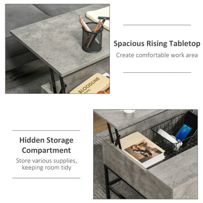 Table basse plateau relevable avec rangement caché