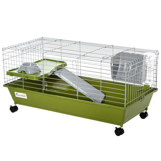 Cage pour petits animaux avec roulettes et accessoires