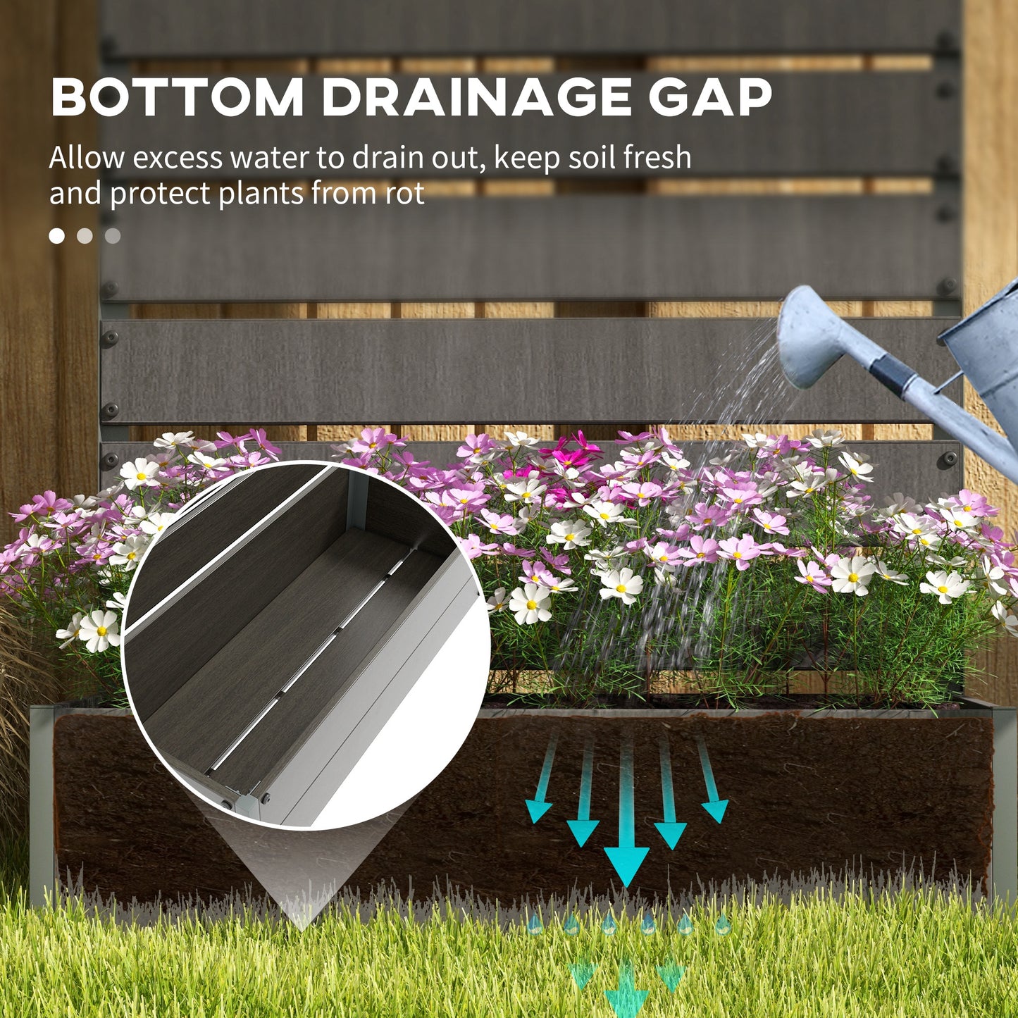 Jardinière surélevée avec treillis pour plantes grimpantes