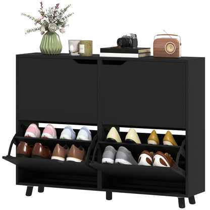 Meuble à chaussures étroit avec tiroirs basculants