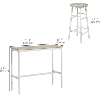 Ensemble bar 3 pièces table haute et tabourets