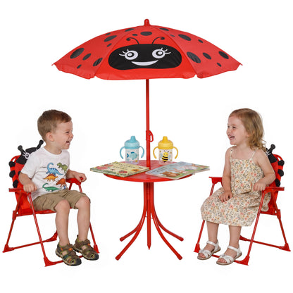 Ensemble table et chaises enfant avec parasol — Coccinelle