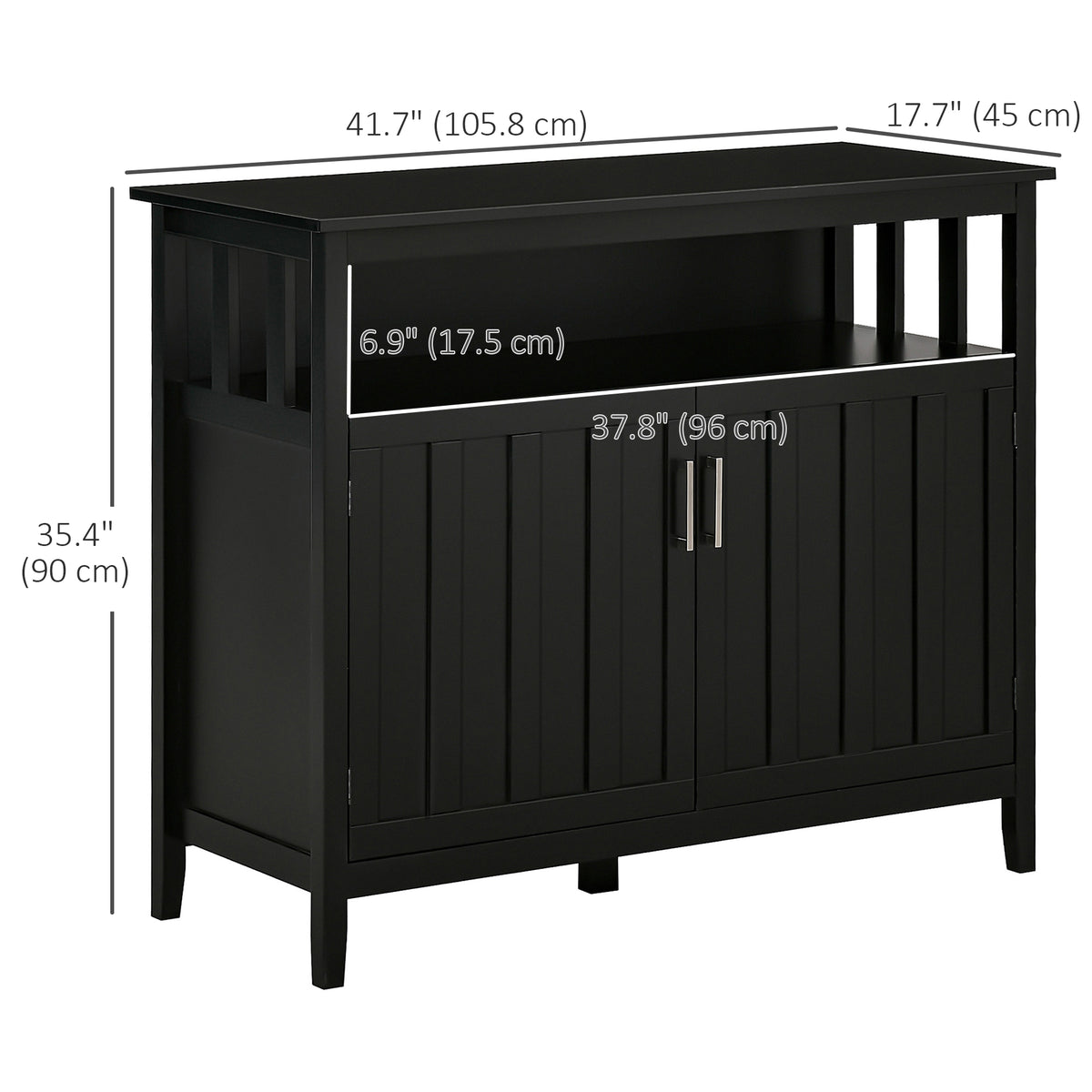 Buffet de cuisine console avec portes et tablettes réglables