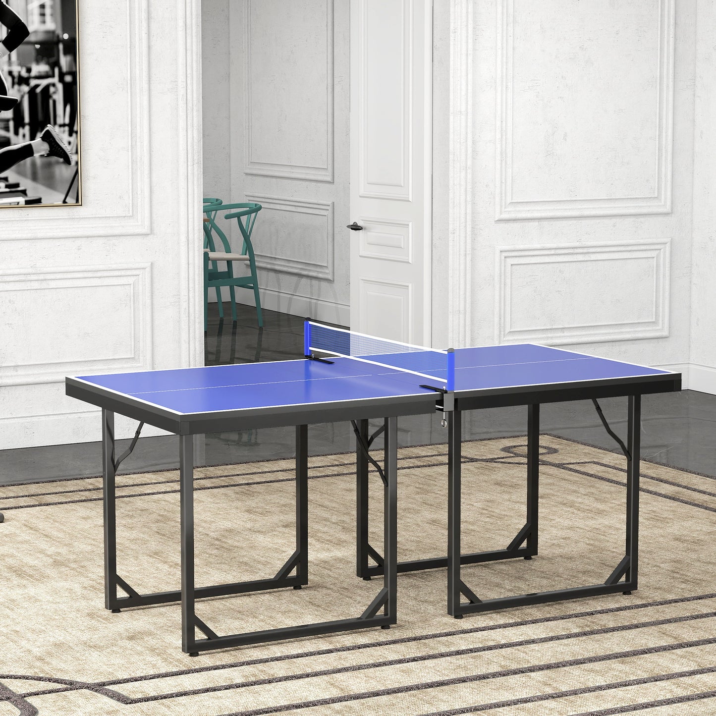 Table de ping-pong pliante compacte multiusage 6x3pi