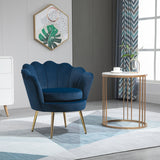Fauteuil d'appoint en velours pattes métalliques