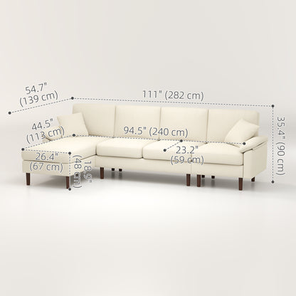 Sofa sectionnel en L avec chaise longue interchangeable