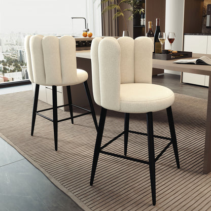 Tabourets de bar hauteur comptoir lot de 2 — gris
