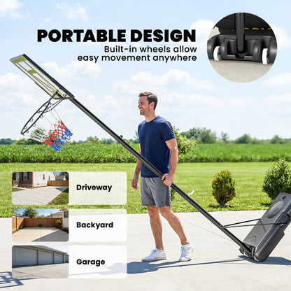 Panier de basketball sur pied réglable 134–305 cm
