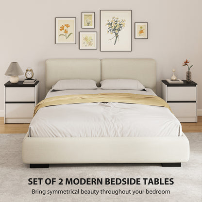 Tables de chevet modernes à tiroirs — Lot de 2