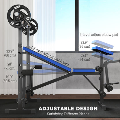 Banc d'haltérophilie multifonction ajustable