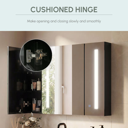Armoire à miroir LED murale avec étagères ajustables