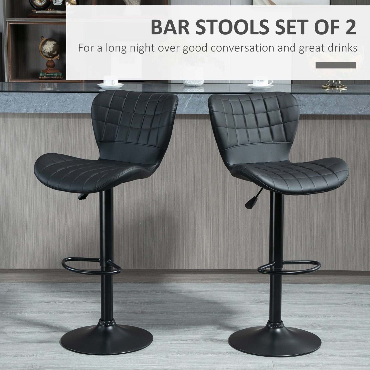 Tabourets de bar pivotants rembourrés — Ensemble de 2