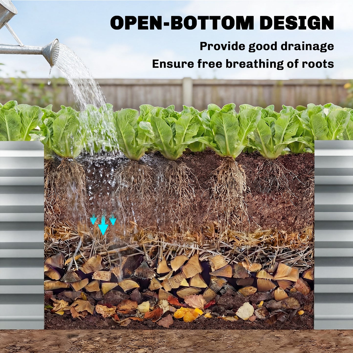 Outsunny Galvanized Raised Garden Bed 240x40x45cm Outdoor Garden