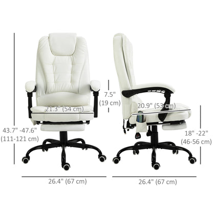 Chaise de bureau massante inclinable avec repose-pieds