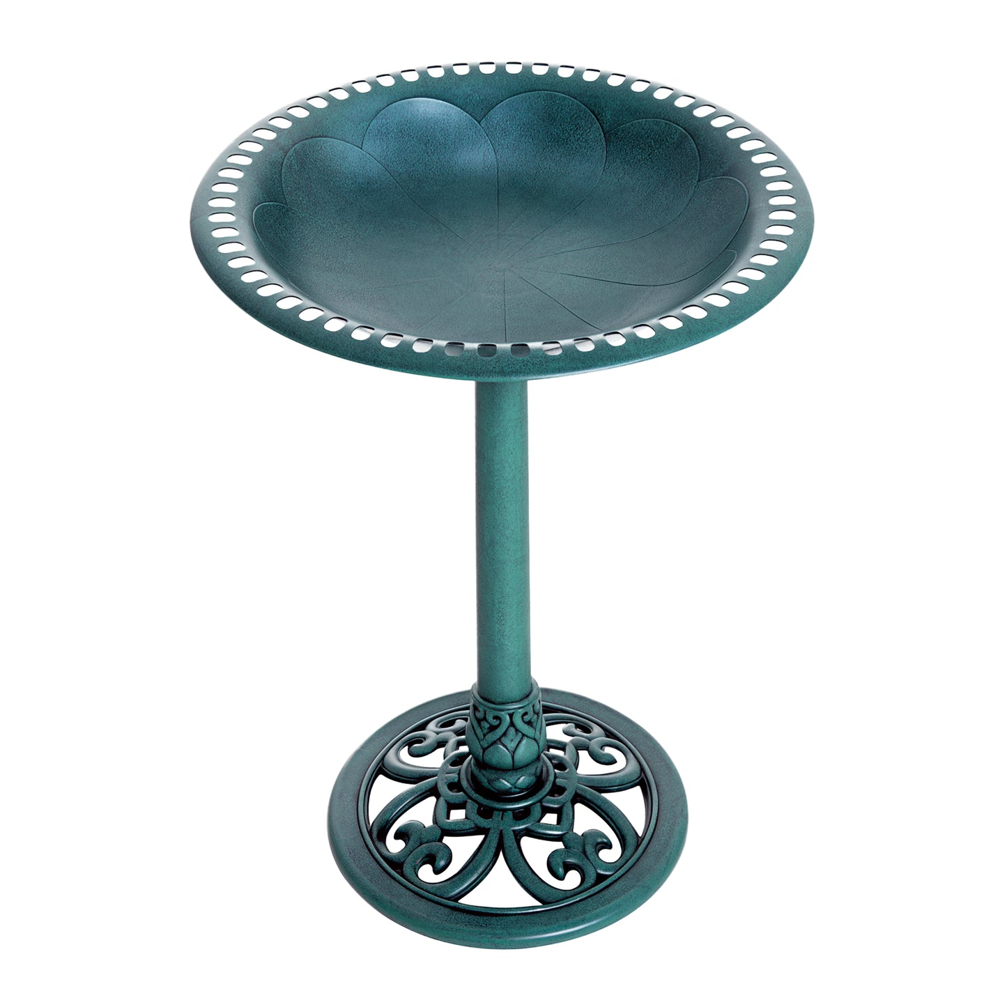 Bain d'oiseaux décoratif 69 cm fleur de lys résine