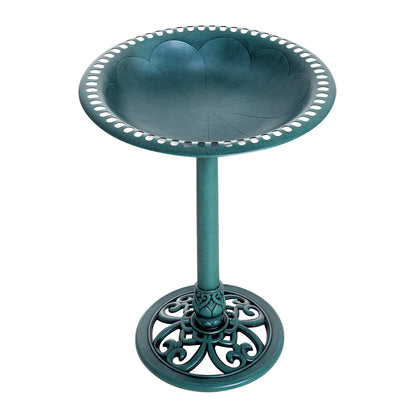 Bain d'oiseaux décoratif 69 cm fleur de lys résine