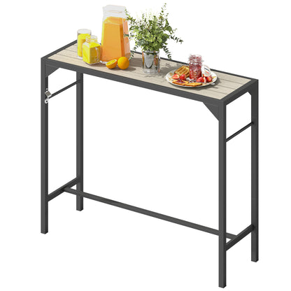 Table haute de patio avec décapsuleur intégré