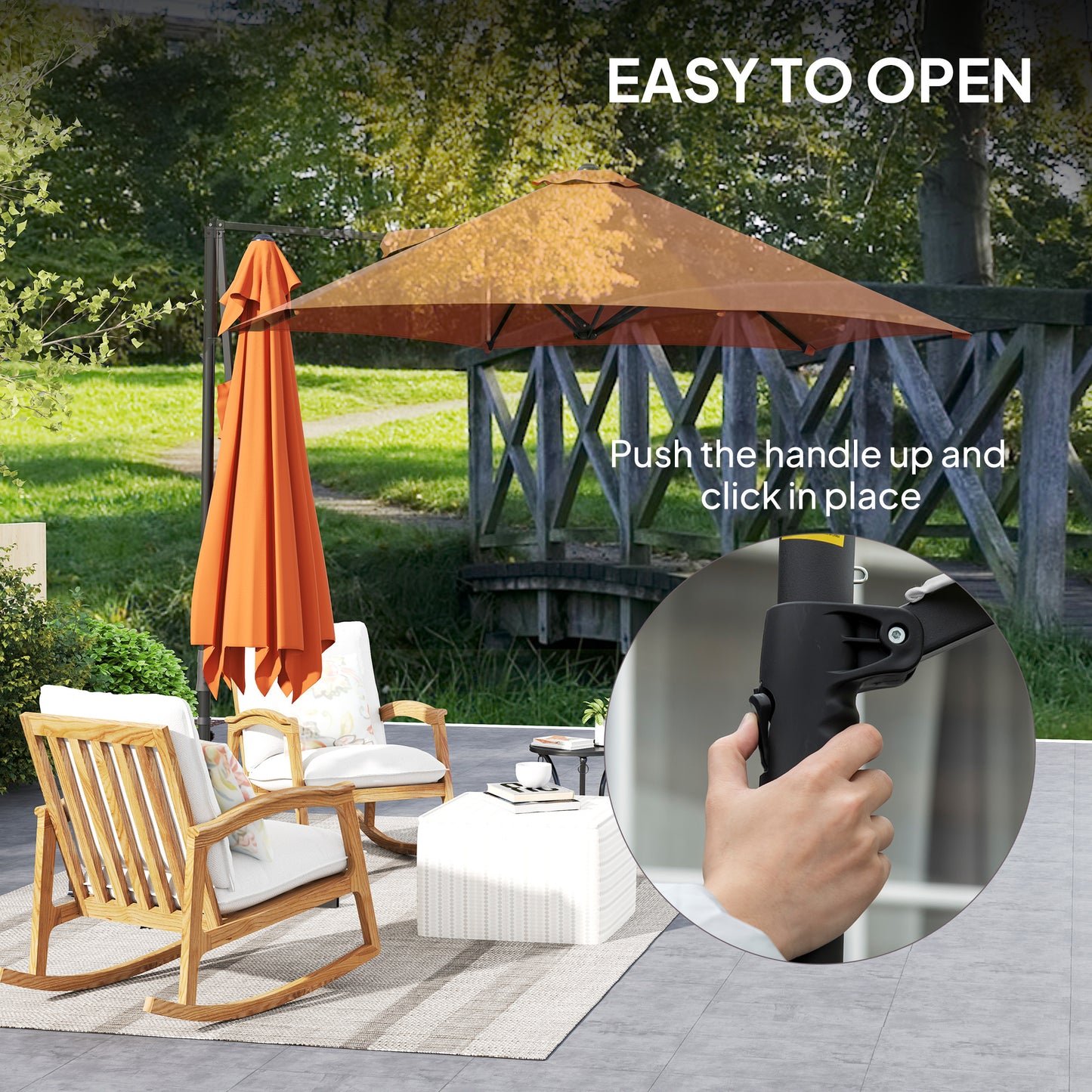 Parasol déporté cantilever 8,5 pieds avec base