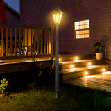 Lampadaire Solaire 196cm Détecteur Mouvement Extérieur Noir