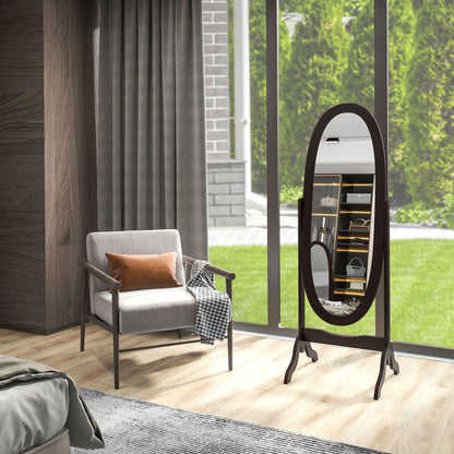 Miroir sur pied ovale pleine longueur à angle réglable