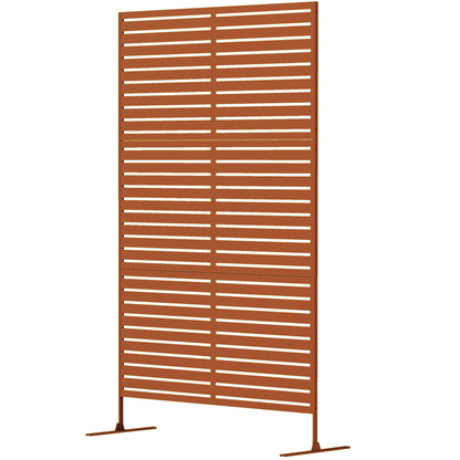 Outsunny Decorative Outdoor Screen - Black Metal Space Divider
