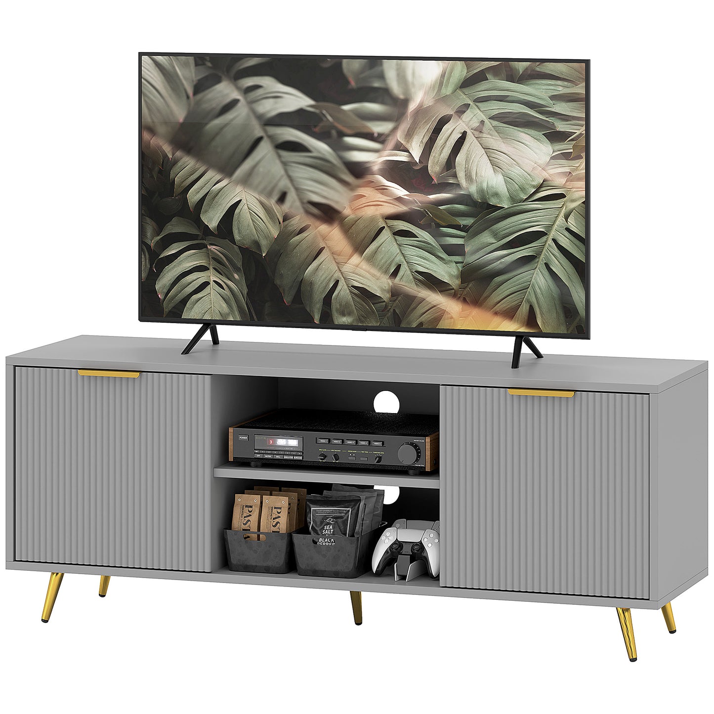 Meuble télé moderne avec rangement 55 pouces