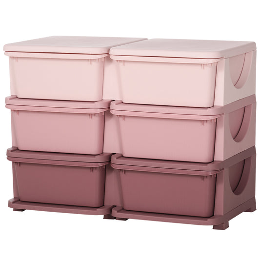 Organisateur jouets 3 niveaux 6 tiroirs plastique enfants
