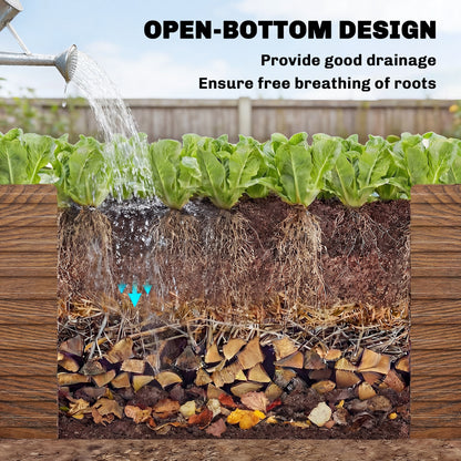 Outsunny 240x120x60cm Raised Garden Bed - Black Galvanized Planter