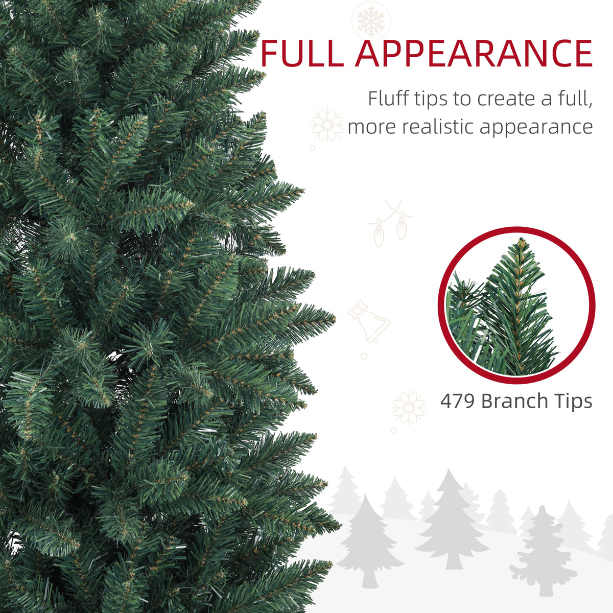 Sapin Noël Artificiel Mince 6 pi — Vert