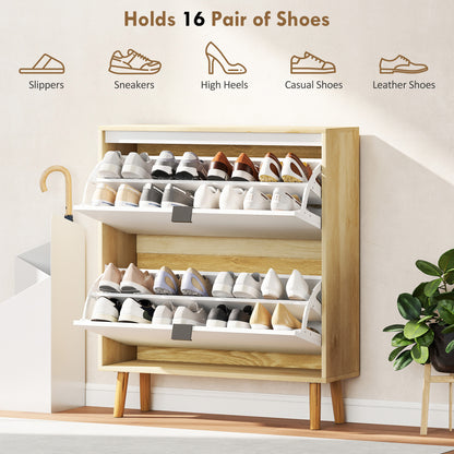 Meuble à chaussures étroit porte-chaussures moderne à rabats