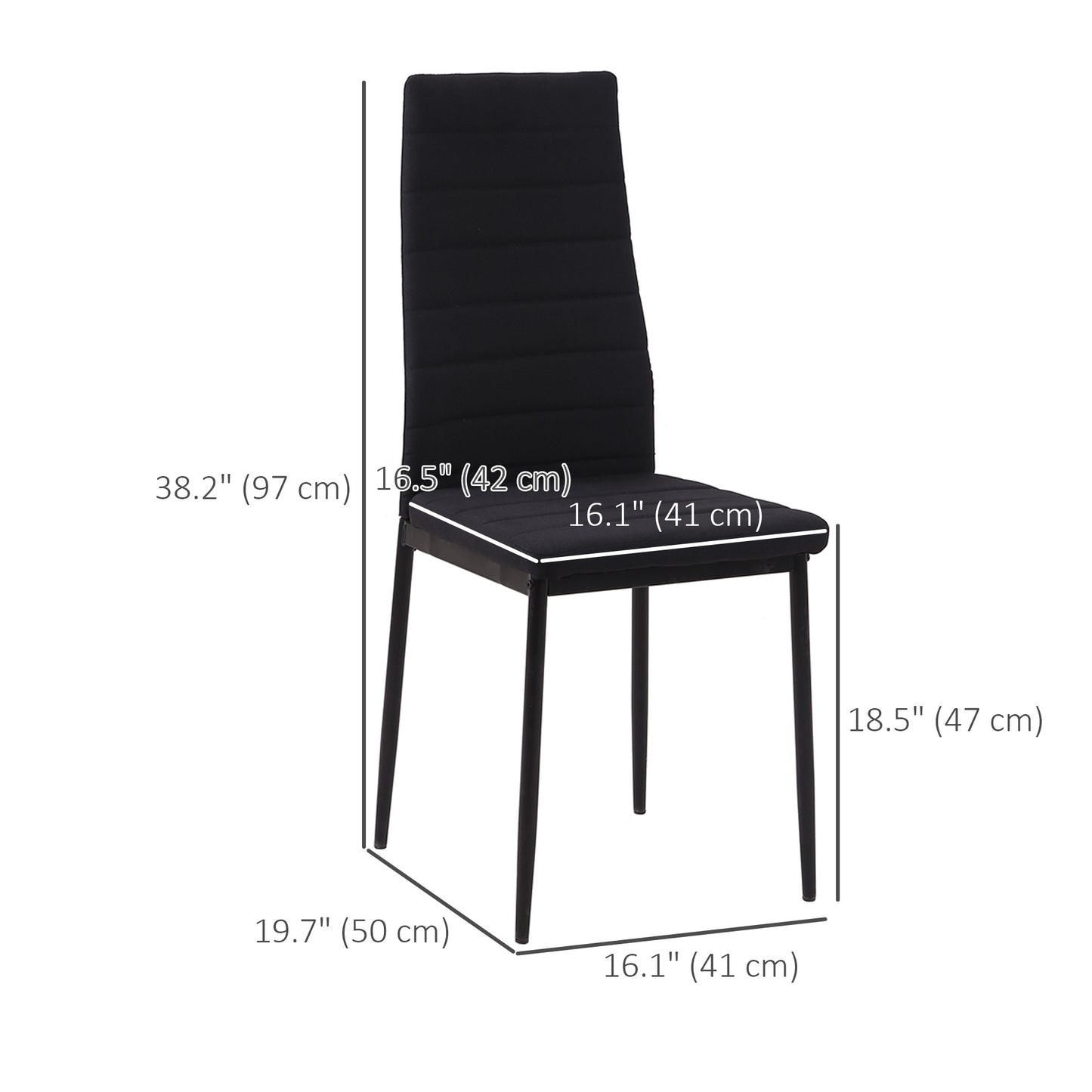 Chaises de salle à manger rembourrées ensemble de 4