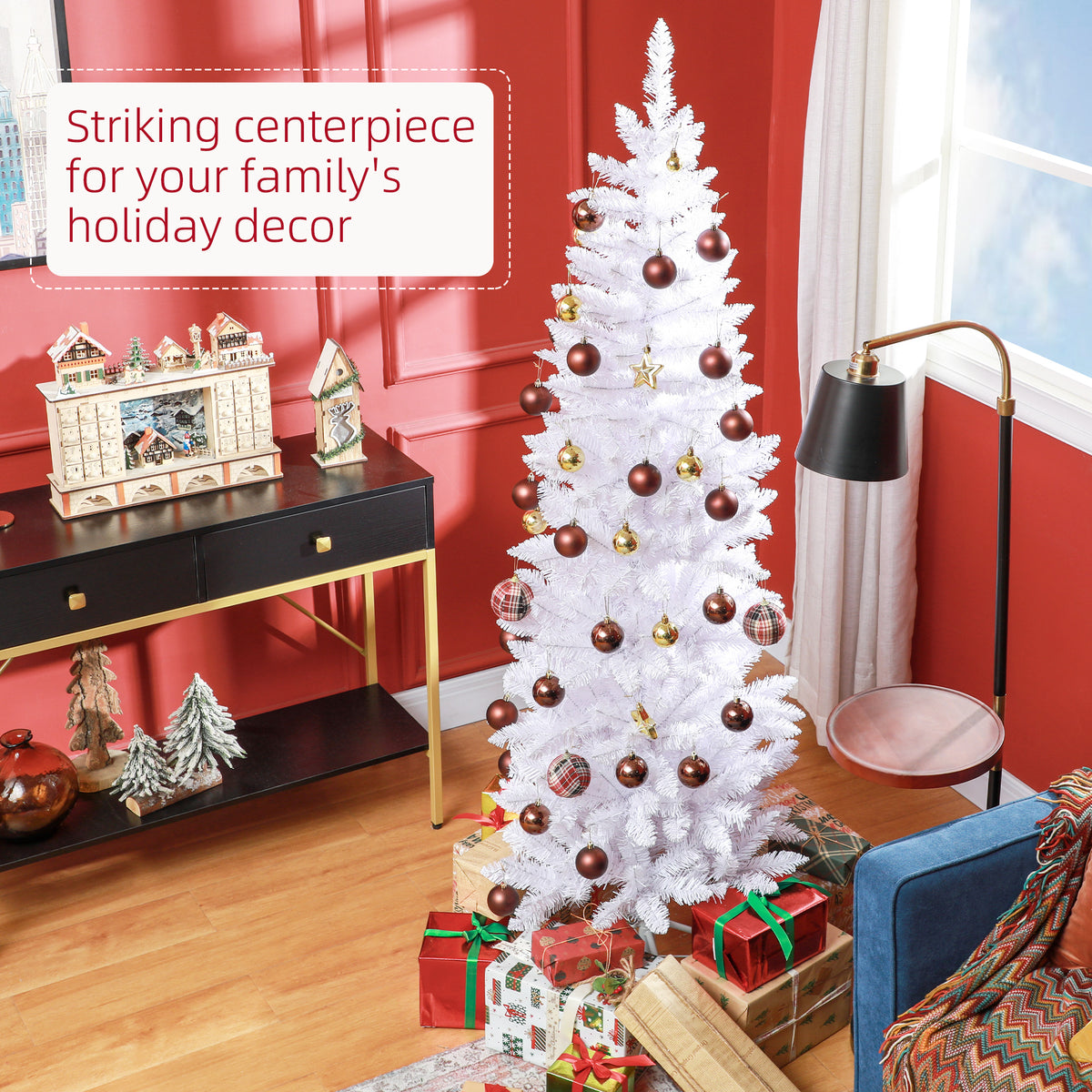 Sapin Noël Artificiel Mince 6 pi — Vert