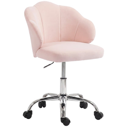 Chaise de bureau pivotante en velours pétale