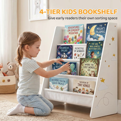 Bibliothèque enfant 4 niveaux pour chambre et salle de jeux