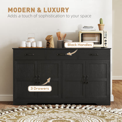 Buffet bahut moderne avec tiroirs et étagères ajustables