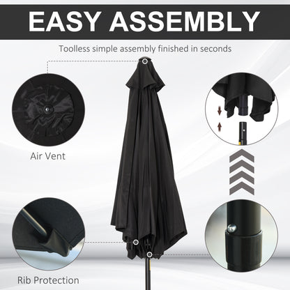 Parasol de patio rond 8.5 pieds avec manivelle