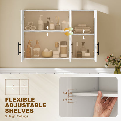Armoire murale salle de bain 3 portes blanc